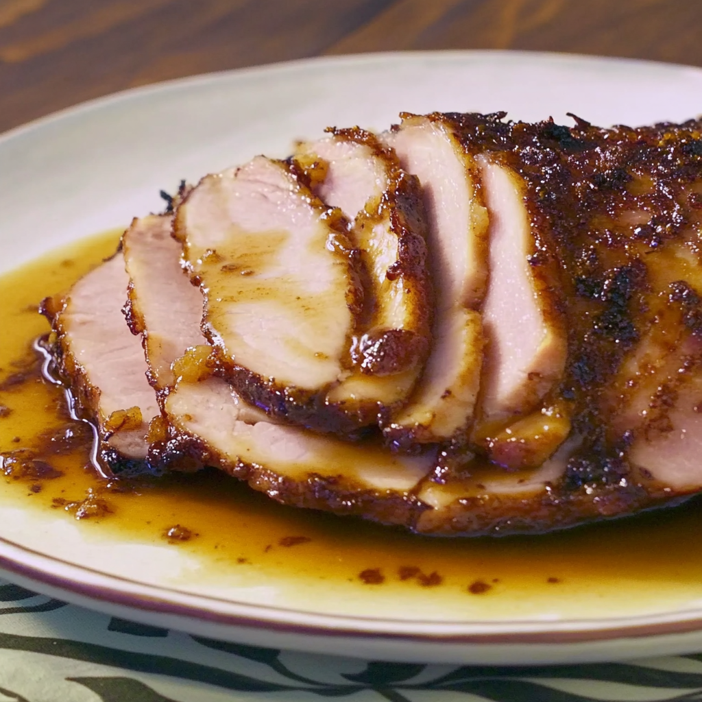 Recipe preparation for Mustard Glazed Easter Ham