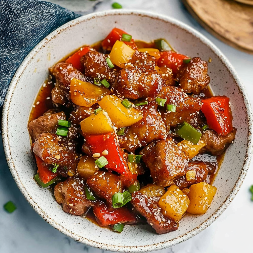 Recipe preparation for Sweet and Sour Pork