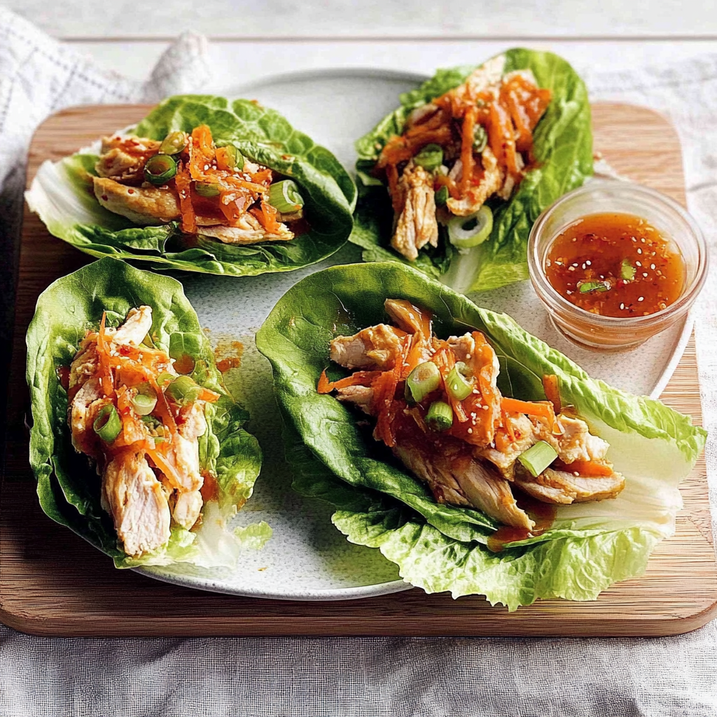 Recipe preparation for Honey Lime Chicken Lettuce Cups