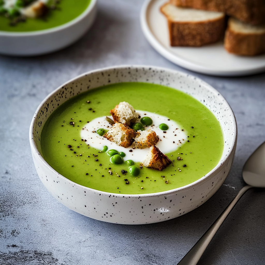 Recipe preparation for Spring Pea Soup