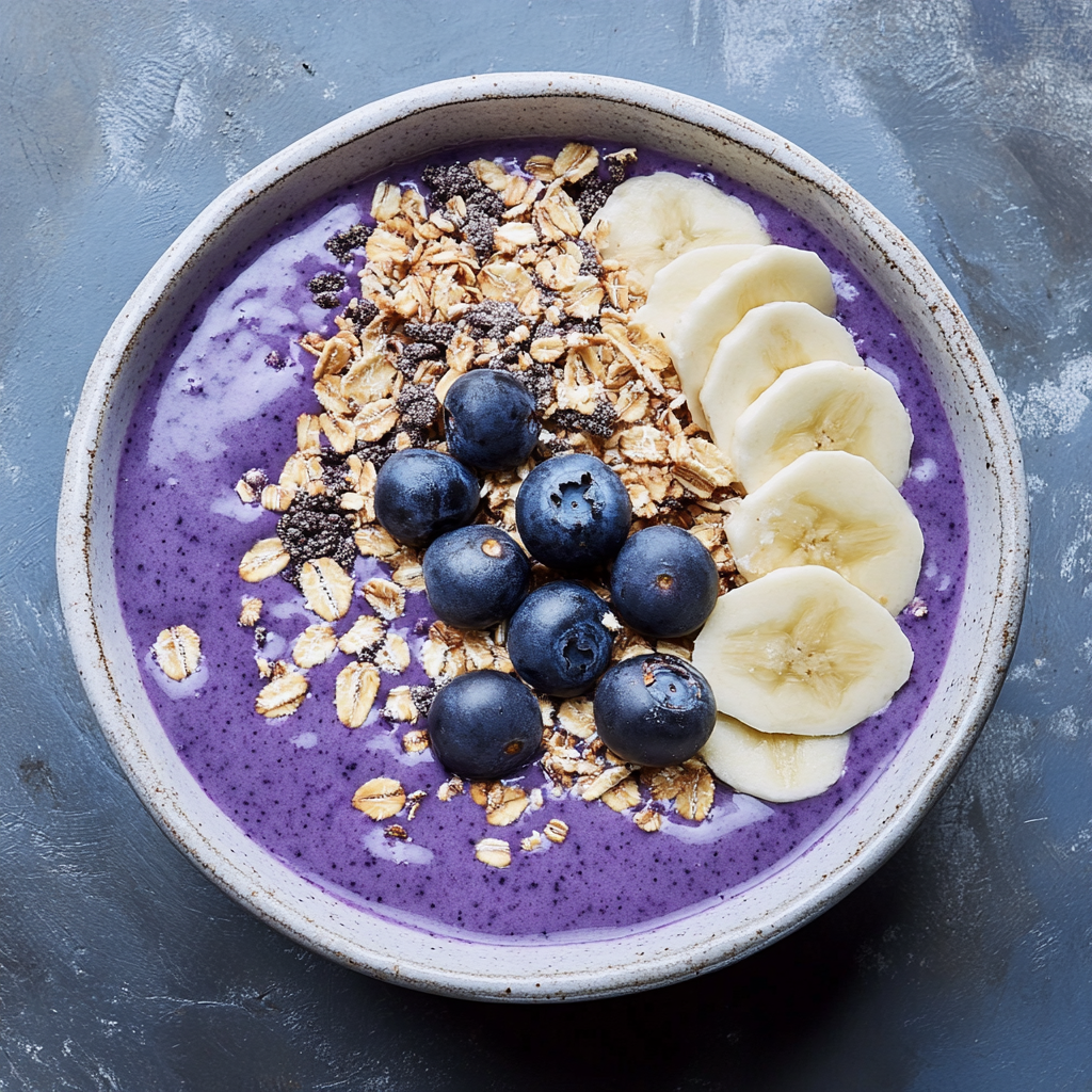 Recipe preparation for Blueberry Smoothie Bowl