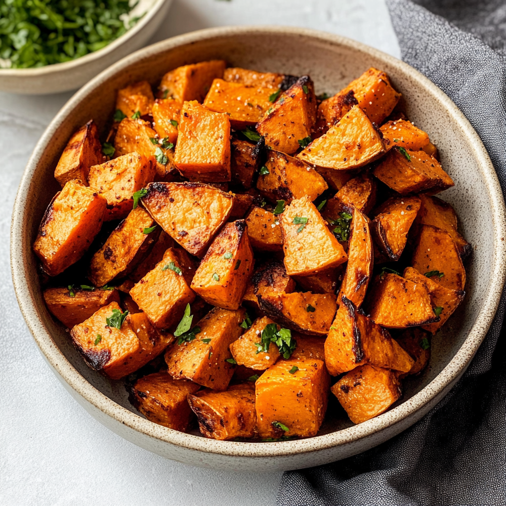 Recipe preparation for Roasted Sweet Potatoes