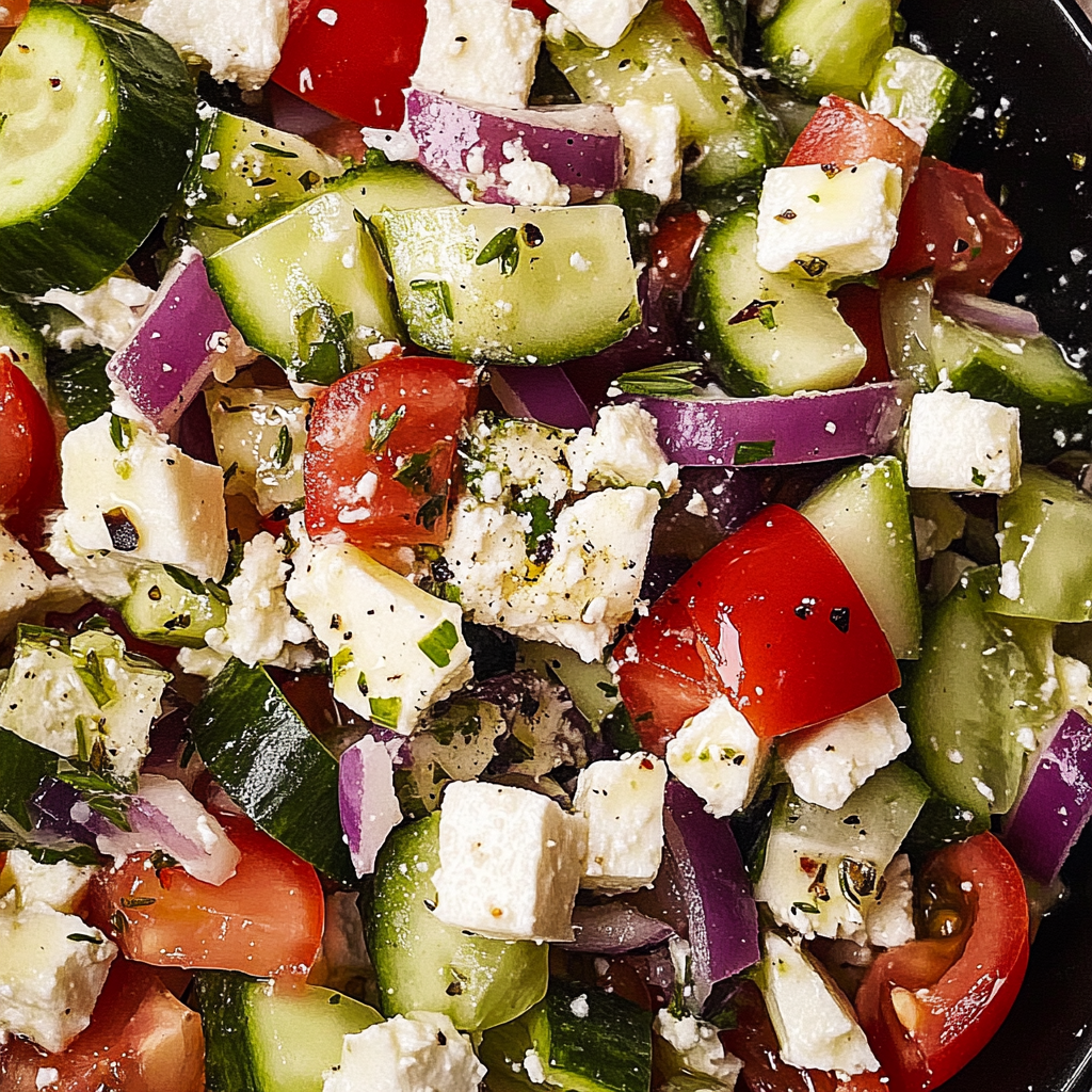 Recipe preparation for Greek Salad