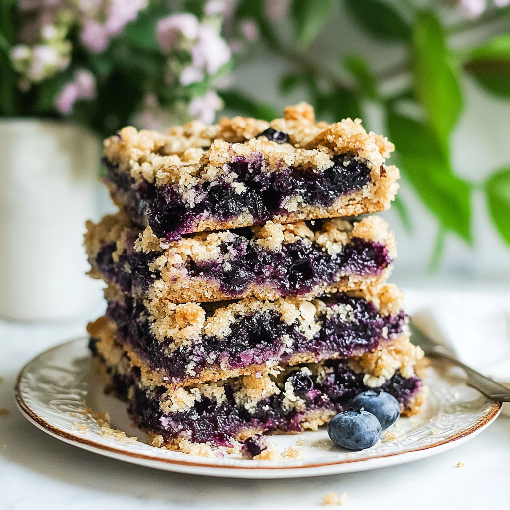 Recipe preparation for Blueberry Oat Crumble Bars