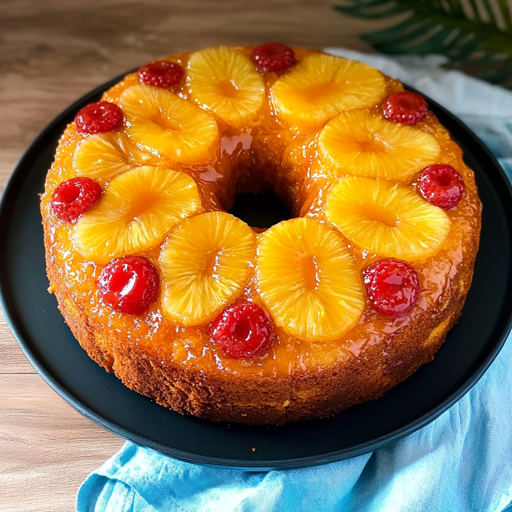 Recipe preparation for Pineapple Upside-Down Cake