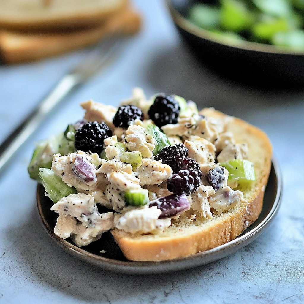 Recipe preparation for Low Carb Blackberry Cottage Cheese Chicken Salad
