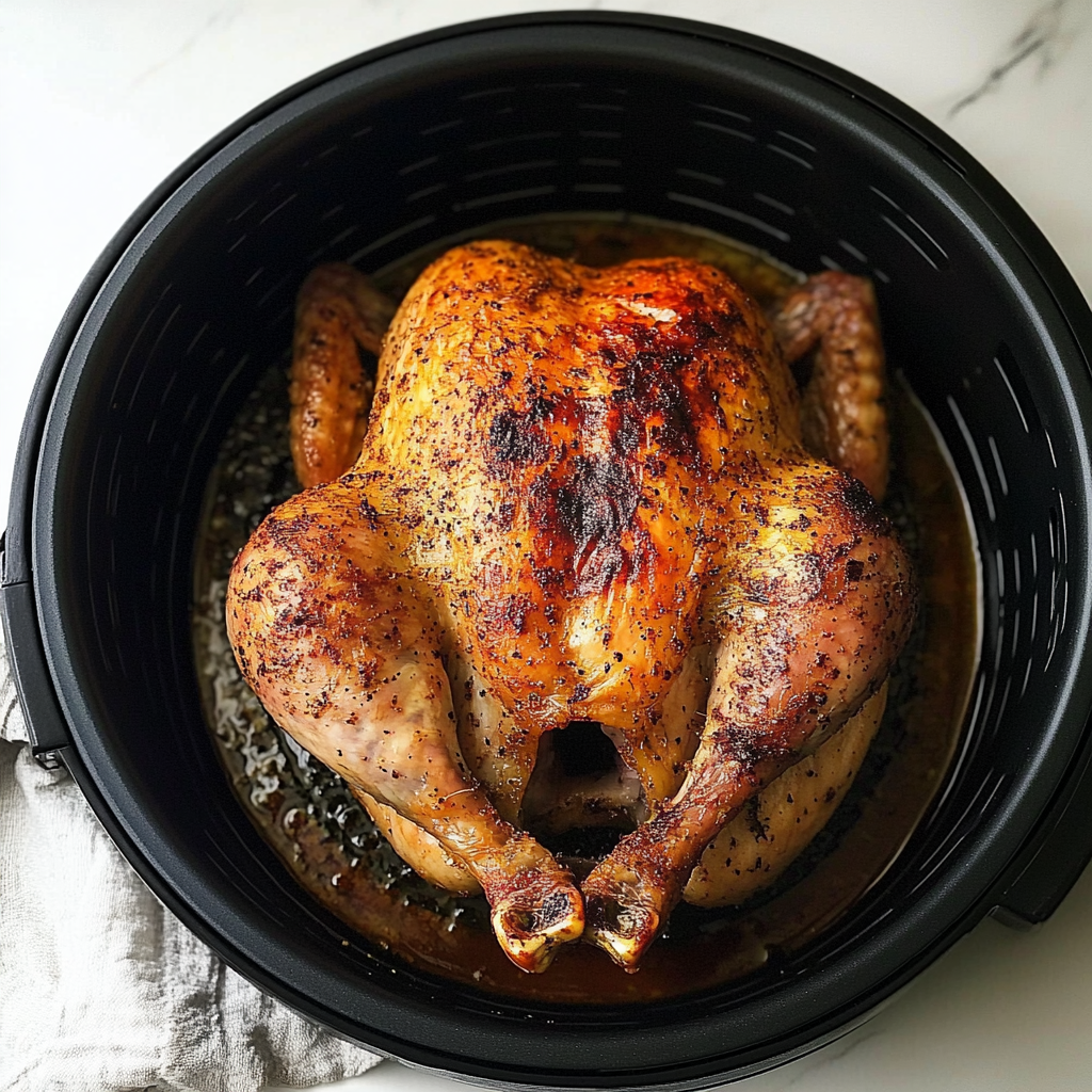 Recipe preparation for Air Fryer Whole Chicken
