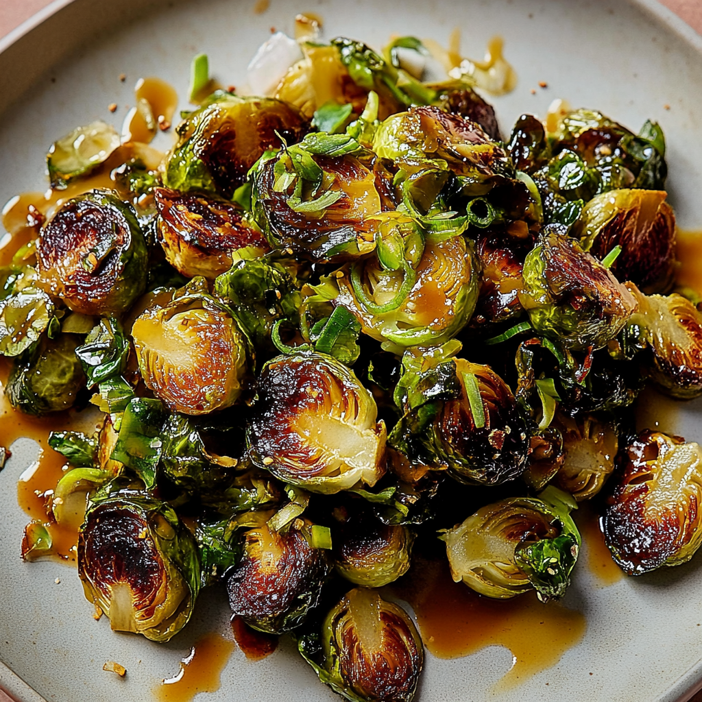Recipe preparation for Glazed Caramelized Brussels Sprouts